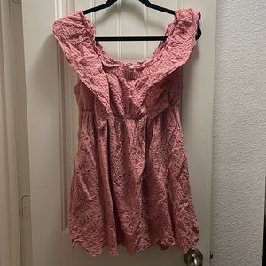 Red dress Mustard seed pink romper in small